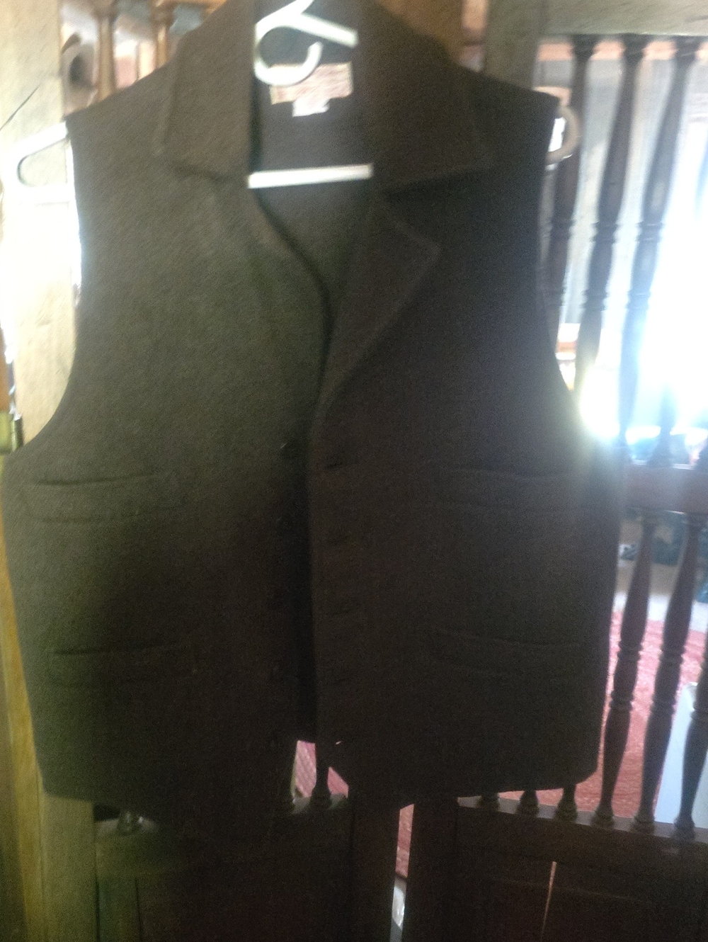 Filson Brown Wool Button-Front Vest